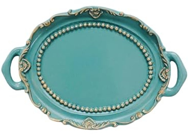 PPQIRU Vide-Poches Bougeoirs en résine créatifs, plat à bibelots, plaque d'exposition de bijoux, boucles d'oreilles, colliers, rangement, décoration(A-Light Green)