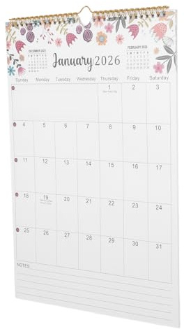 OATIPHO Großer Wandkalender 2026 2027 18 Monate Monatsplaner aus Stabilem Papier Englischer Feiertagskalender Wandkalender zum Aufhängen für Büro Schule und Zuhause