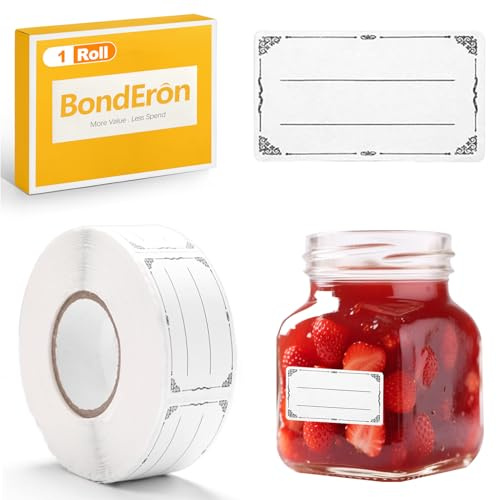 BondEron 600 Stück Selbstklebende Etiketten 50x30mm zum Beschriften Drucker Handschrift Vielseitige Klebeetiketten Ordner Marmeladengläser Büro Haushalt