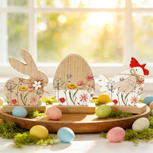Osterdeko Innen 3 Stück,Osterdeko Tisch, Ostern Deko Set