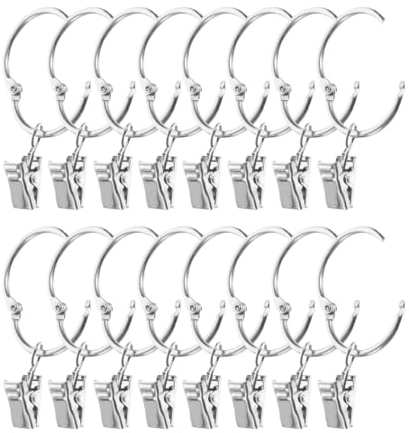 25 Piezas Anillas con Pinzas para Cortinas, Metal Anillas Cortinas