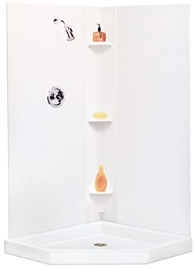 Mustee 237WHT Durawall Shower Surround Corner Wall Panel, White