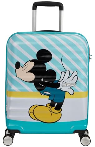 American Tourister Wavebreaker Disney - Spinner S, Kindergepäck, 55 cm, 36 L, Mehrfarbig (Mickey Blue Kiss)