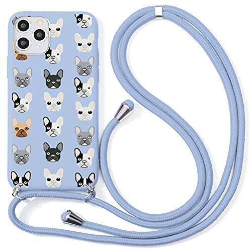 Yoedge für Samsung Galaxy A12 Handy Hülle Silikon Schutzhülle Handyhülle Necklace mit Kordel zum Umhängen Handykette Schnur Bumper Case Hülle Kompatibel mit Samsung A12 6,5 Zoll, Hund