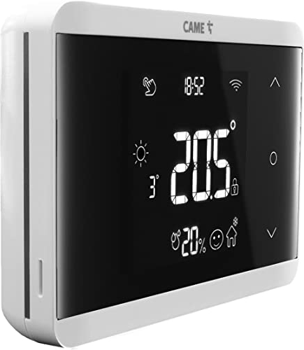 CAME Cronotermostato TH/750 Digitale Wi-Fi da Parete, Doppio Relè per Riscaldamento e Climatizzazione, Compatibile con Alexa e Google, Alimentazione 230 V AC, Bianco