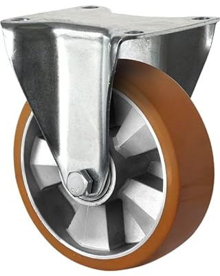 Schwerlast Polyurethan Bockrolle 200 mm auf Aluminiumfelge