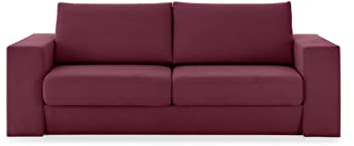 Looks by Wolfgang Joop Looks V-1 Designer Sofa mit Hockern, 2 Sitzer Couch, Funktionssofa, rot, Sitzbreite 180 cm