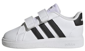adidas Baby Grand Court Lifestyle Hook and Loop Sneakers Ftwr White/Core Black/Core Black 27 EU