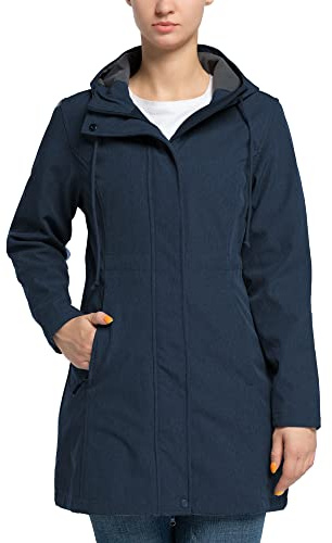 33.000ft Veste de pluie légère et imperméable Softshell pour femme,Veste de mi-saison,Veste coupe-vent respirante avec capuche,Imperméable pour la randonnée, la course, les sports, Bleu nuit, XXXL