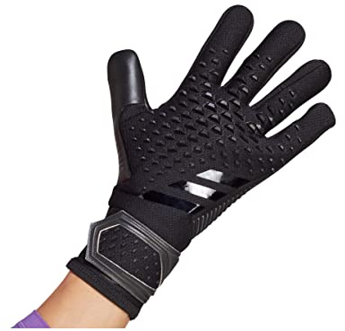 adidas Unisex Goalkeeper Gloves (W/O Fingersave) Predator Competition Goalkeeper Gloves, Black/Black/Black, HY4074, 7-