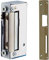 ABUS Elektrischer Türöffner ET75 - für linke und rechte Türen - 9-16 V Nennspannung - mit Hebel zur mechanischen Entriegelung & Tür-Winkelschließblech WST, für DIN-rechts Türen, hammerschlag-gold