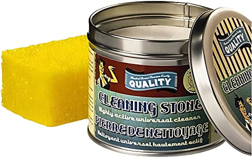 Eurotel Pierre Blanche Argile Naturelle Nettoyage - 425 GR - Formule 2023 : Film de Protection + Maxi Eponge Alvéolée + Pot Métal