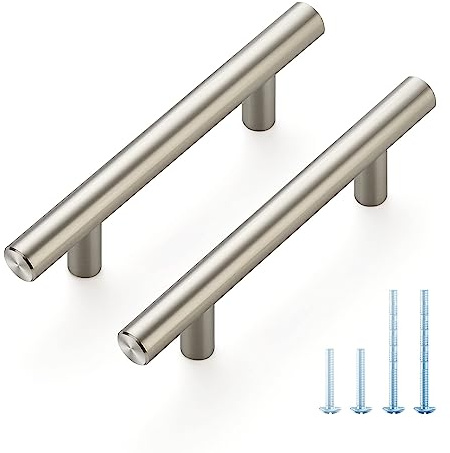 JOY DECOR 30 Pack 5 Inch Cabinet Pulls, 3 Inch (76mm) Hole Center Stainless Steel Drawer Handles for Kitchen Cabinets, Cupboard, Wardrobe – Brushed Nickel Silver