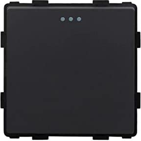 Luxus-Time Interruttore a bilanciere per la luce, prese in vetro, scatola da incasso UP Schuko, interruttore da parete, interruttore a levetta, colore nero (modulo: 1 interruttore a croce