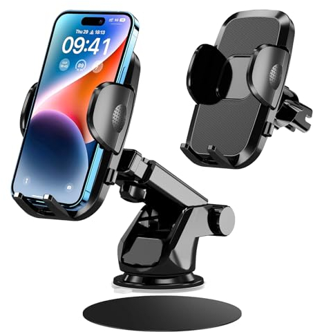 Besank Car Phone Holder [2025 Updated Military-Grade Suction] Phone Mount for Car Windscreen Compatible with iphone 16 Pro Max and All Smartphones