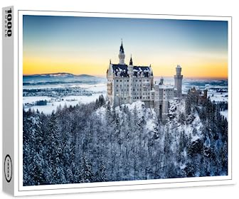 raxxa Premium-Puzzle | Schloss Neuschwanstein im Winter | 1000 Teile
