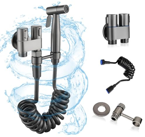 MLD Hand Held Bidet Sprayer for Toilet, Muslim Shower Bidet Hose Toilet Faucet Sprayer Kit, Toliet Jet Spray Bidet Attachment with T Valve, Toilet Water Spray Shower for Washer and Cleaner