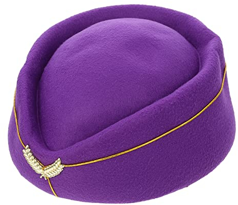 Toyvian 4 Stück Stewardess Baskenmütze trendige Accessoires Französisches Kleid für Frauen Retro-Kleidung Baskenmütze Mütze Matrosenhut Britischer Stewardess-Hut Pilot Seitenabdeckung Kind