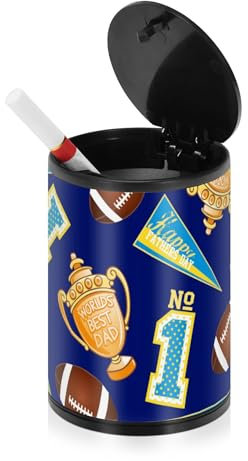 Dekorativer Aschenbecher für Zigaretten mit Deckel, Cartoon-Baseball, dunkelblau, Edelstahl, tragbares Autozubehör, kleiner Aschenbecher für Fahrzeug, Büro, Zuhause