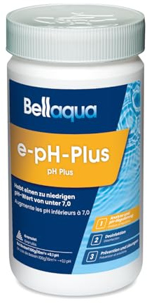 Bellaqua pH Heber Granulat Pool und Whirlpool 1 kg - pH Plus Granulat - Schnelle pH-Regulierung für Pool und Whirlpool - Hebt einen zu niedrigen pH-Wert