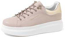QUEEN HELENA Scarpe da Ginnastica con Strass Sneakers Donna X30-11 (Beige, Sistema Taglie Calzature EU, Adulto, Donna, Numero, Media, 37)