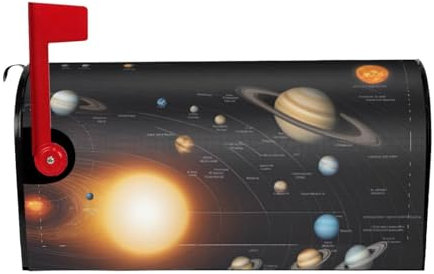 YYHWHJDE letterbox cover waterproof oxford cloth Fits standard or large size mailboxes Solar System pattern 25.5x21 in