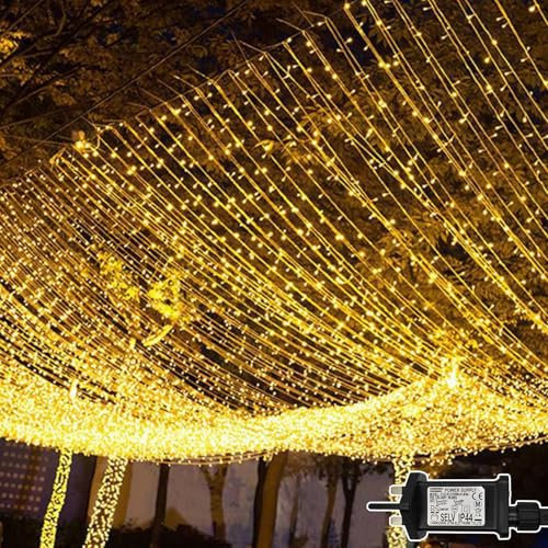Cozymeow Curtain Lights 6mx3m 600 LED Plug in Curtain Fairy Lights with Timer, 8 Modes Waterproof Large Connectable Hanging Fairy Light for Christmas Wall Gazebo Bedroom Xmas Indoor Outdoor Decoration