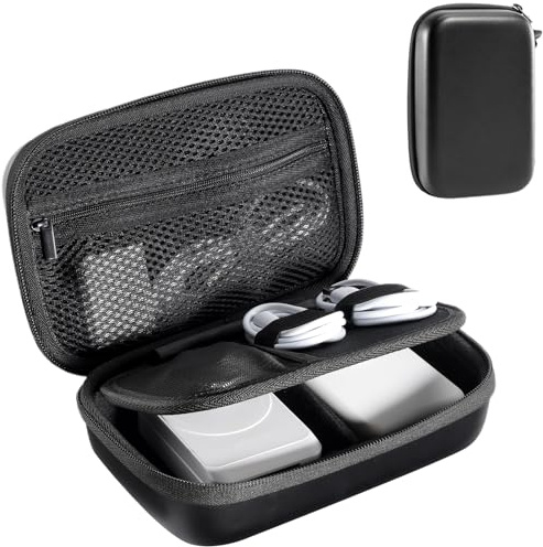 ProCase Estuche Compatible con MacBook Power Adapter Magic Mouse 2 Apple Pencil Guarda USB Flash Disk SD Tarjeta Cargador de iPad iPhone Funda Antigolpes para Accesorios Electrónicos -S, Negro