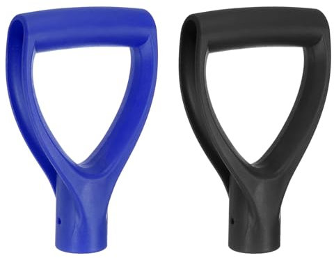 sourcing map 2pcs Shovel D Grip Handle 1-1/4(32mm) Inner Dia. ABS Plastic Spade Snow Shovel Replacement Garden Accessories for Digging Raking Tool, Black & Blue