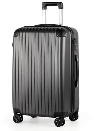 TANTOMI Handgepäck Koffer 20 Zoll, Hartschalenkoffer aus ABS, Trolley, Reisekoffer mit 4 Rollen, 3-stelliges Zahlenschloss, Seitenkanten mit Stoßschutz (Set-M/L/XL) (41L, Dunkelgrau)