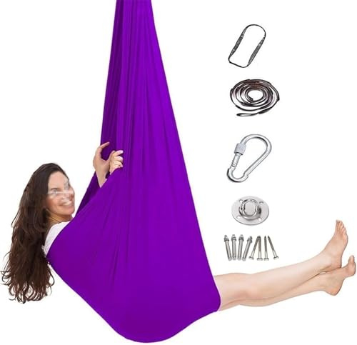 Autismus-Körpersocke Verbessert Die Selbstberuhigung, Steigert Das Räumliche Bewusstsein, Dynamische Bewegungssensorsocke Mit Sensorischer Stimulation, Elastischer Und Gesunder(Purple,150x280CM/59x110