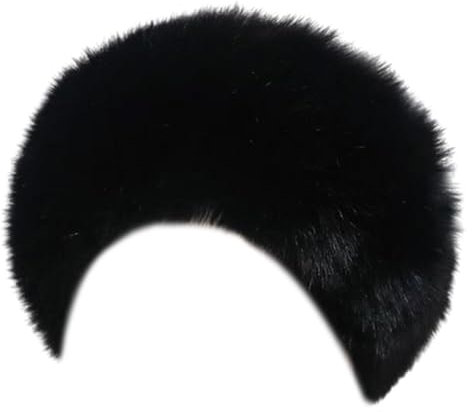 Yzdysg Kopfschmuck, Kunstpelz, russischer Hut für Damen, dick, warm, pelzig, für Mädchen, kaltes Wetter, winddicht, atmungsaktiv, Kopfbedeckung für Erwachsene, Schwarz , Suitable for head