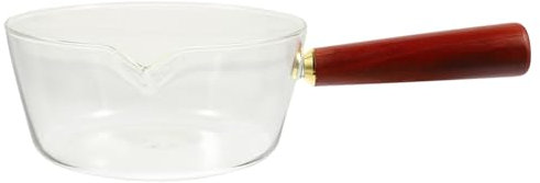 Casserole en Verre Transparent avec Poignée, Petite Casserole pour Sauce