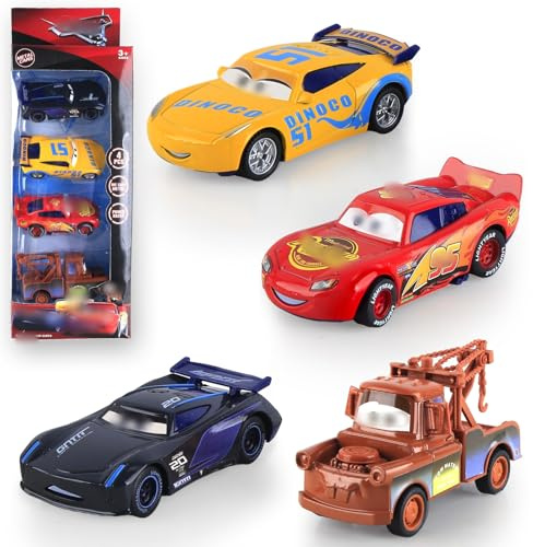 NTGFU 4 Pcs Toys Cars- Race Tracks for Boy, Lorry Toy, Racing Toys, Car Metal Racing Vehicles Children Vehicle Toys as Christmas Easter Birthday Children Gifts for 2+ Year Old Boys Party Bags Fillers