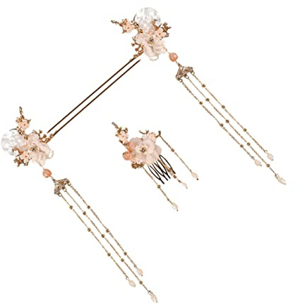 Beavorty 3piezas Tocado Hanfu de Peinetas y Horquillas Cabello Chino Juego para Mujeres y Niñas para Bodas y Eventos Tradicionales