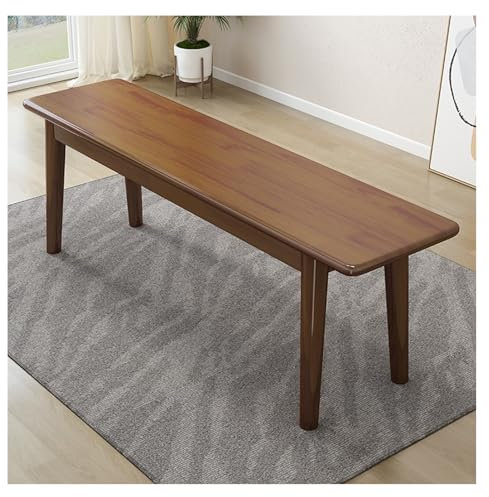Esszimmerbank aus Eiche, moderne Eingangsbank aus Holz, Innenbank am Fußende des Bettes mit abgerundeten Ecken, platzsparende Holzbank für Esszimmer, Schlafzimmer, Wohnzimmer (braun, 120 x 3