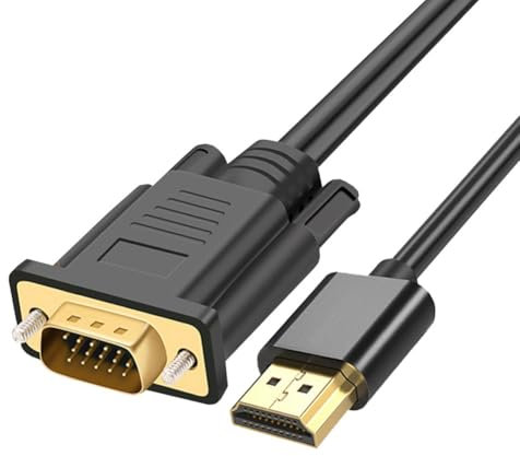 Junterone -Compatible to VGA Converter Cable 1080P Gold Plated for PC, Laptop, Switch, TV Box 1M Long Video Cord