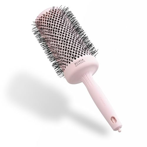 Olivia Garden Expert Blowout Speed – Pastellrosa - 65 - Keramisk rundborste med extra lång kropp för 25% snabbare föningar