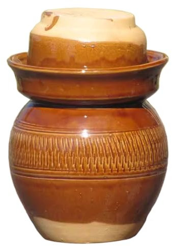 PXAMORTEL Vaso per sottaceti in Ceramica, Vaso di fermentazione in Ceramica, Vaso di fermentazione, Vaso di fermentazione in Porcellana Cinese Tradizionale, Vaso di fermentazione in gres(A,3.5L)