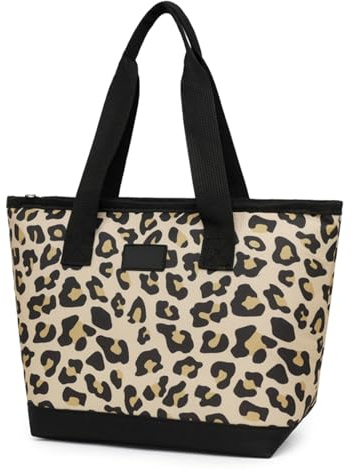Nanxson Bolsa isotérmica para mujeres Hombres Fiambrera reutilizable Nevera impermeable Tote (7.5L,B-Leopardo negro)
