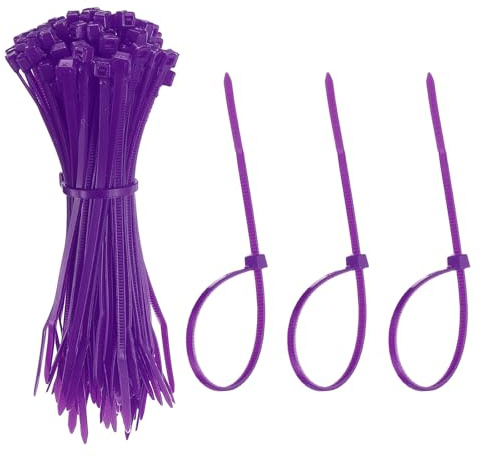 YELARXI Zip Ties Plastic Cable Ties, Self-Locking Wire Zip Tie 4 Inch Fit for Home Garden Office Workshop Travel - (100 Pack, Purple)