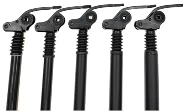 Tubo de Asiento de amortiguación de suspensión de 27,2, 28,6, 31,8 y 34 mm for Bicicleta eléctrica, tija de sillín de aleación de Aluminio Plegable de 300, 350, 500, 550 y 600 mm(31.8x400 Black)