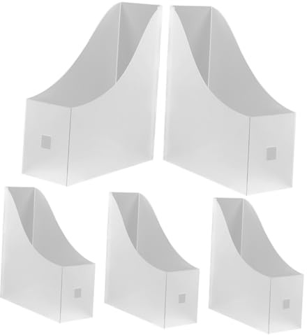Kunststoff Vertikaler Papierorganizer 5 Stück für Dokumente | Schreibtisch Ordnung, Platzsparende Sortierung, Modernes Design, Passend für Büro und Klassenzimmer