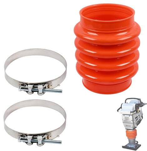 Promrmr Bellows Boot & 2PCS Clamps 4451611 Compatible with Multiquip Mikasa MT70 MT75 MT85 MTX70 MTX80 Replaces 354010010