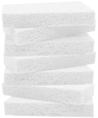 Large Cellulose Sponges, Kitchen Sponge for Dish, Thick Heavy Duty Scrub Pads, Non-Scratch Scrubber for Household/Cookware/Bathroom/Office/Boat 5.5 x 3 x 1 (7 Pack) White