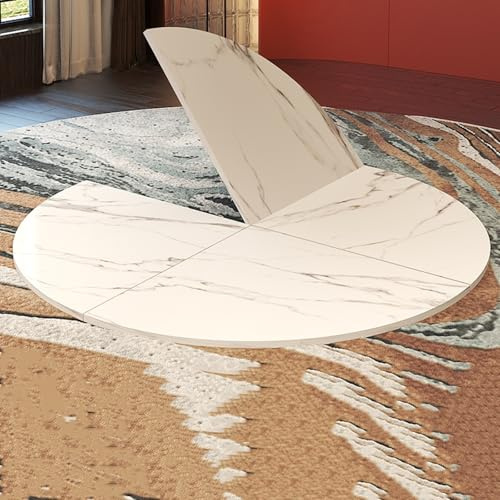 SEIFE Grande piano del tavolo pieghevole rotondo in legno, 55-86, prolunga di ricambio per piani del tavolo temporanei, prolunga pieghevoleper interni/esterni(Stone,120cm/47.2in)