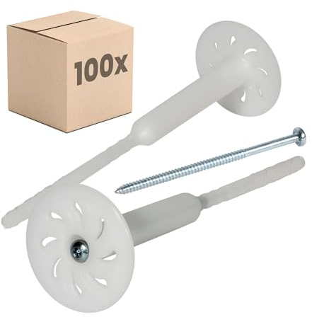 PROTEKTOR 100x Tasselli a vite per isolante, premontati Ø8 x 260mm