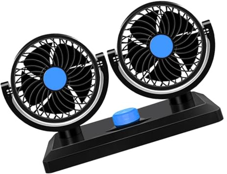 SUNGOOYUE Ventilateur USB à Double Tête pour Voiture, Extrêmement Silencieux, pour Camping-car, Camion, Bureau, Véhicule Portable pour l'été