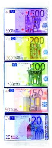 Euro-Banknoten Milchschokolade 5×15 g – Schokoladengeld im Euro-Design – 75 g