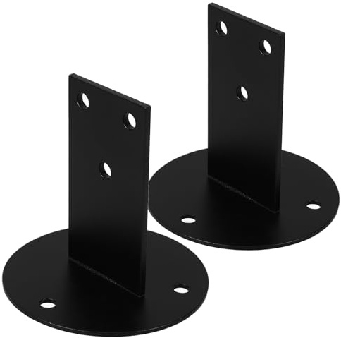 Hohopeti Soportes para Pasamanos de Escalera 2 Piezas Acero Inoxidable Negro Diseño Recto para Escalones Interiores y Exteriores Accesorios para Barandillas Resistentes y Duraderos
